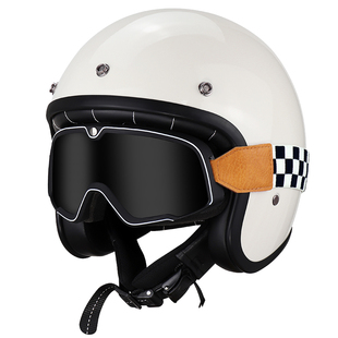 复古机车头盔3/4四分之三半盔半覆式电动摩托车新国标3C头盔男女