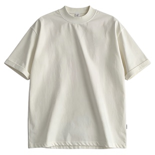INKNOTS纯色重磅340G宽松小领口短袖T恤男女潮牌vintage打底衫