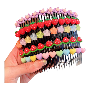 儿童前额刘海碎发神器小女孩发卡不伤发插梳女童头饰宝宝发夹发梳