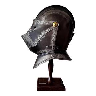 中世纪cos 武士头盔 复古铁质可穿戴 欧洲骑士盔甲摆件胄酒吧装饰