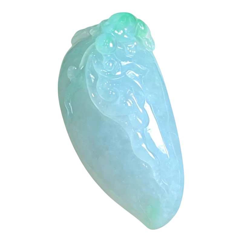 翠贵人糯冰种老坑阳绿福瓜吊坠