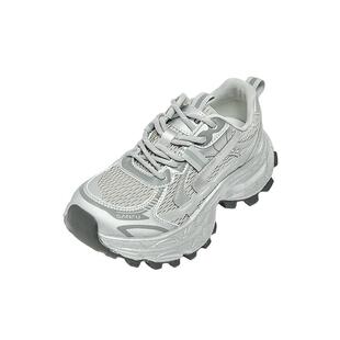 三福女运动鞋春季休闲运动风系带反光带网面老爹鞋女鞋852159