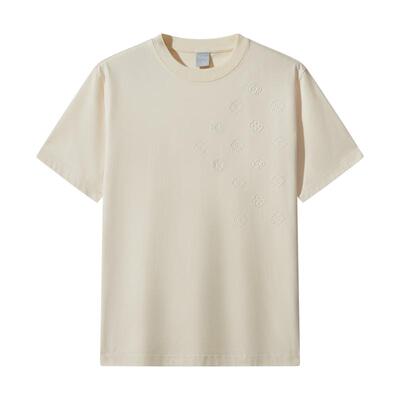 卡宾立体纹理压花图案凉感短袖T