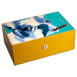 LUBINSKI新款雪茄便携盒五支装铝镁合金保湿盒高档3CM旅行装烟盒