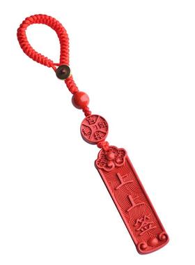 正品朱砂上上签钥匙扣挂件男女款护身符财源广进手机链包挂饰礼物