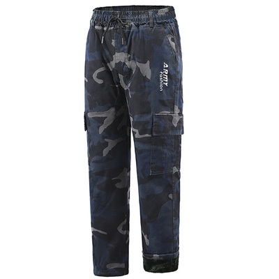 冬季纯棉弹力加绒保暖迷彩工装裤