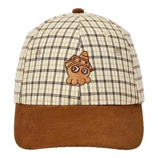 商场同款巴拉巴拉儿童帽子男童棒球帽女童格子图案2025秋冬新款潮