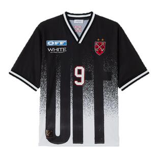 OFF-WHITE™男装新款拼色V领短袖T恤球衣运动风上衣D00410MP