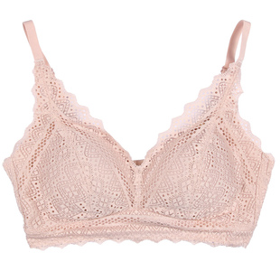 激情夏日【佳妮婷】3888 蕾丝无钢圈内衣V型细带聚拢手掌杯文胸女