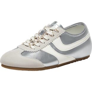 百思图2025秋季新款德训鞋时尚复古街头潮流女休闲鞋M8013CM5