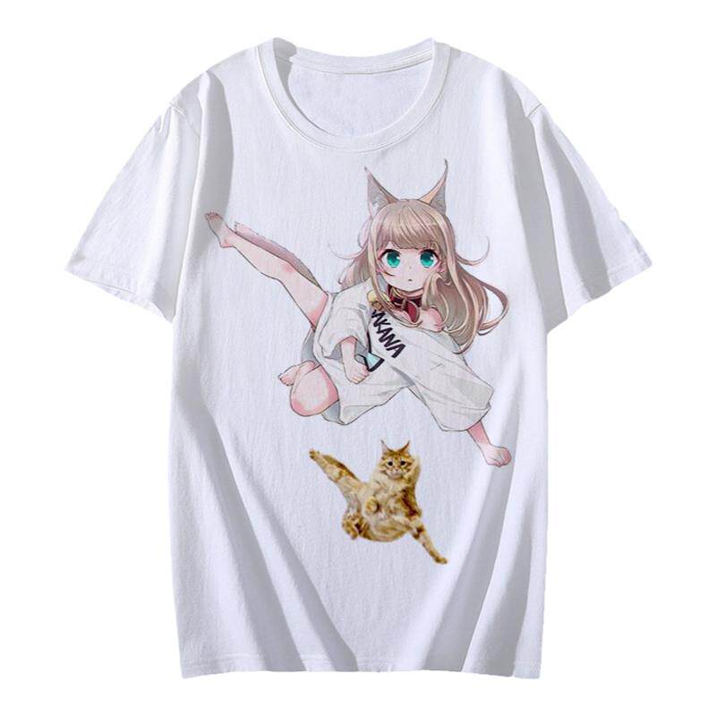 猫娘短袖T恤动漫青少年速干