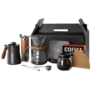 手冲咖啡壶套装手摇家用小型便携高级礼盒研磨器具全套手磨咖啡机