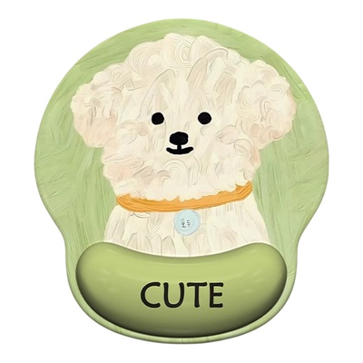 雪纳瑞白狗护腕鼠标垫男女办公垫