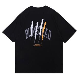 克里斯原创健身训练休闲宽松大码T恤纯棉黄标印花BUMSTEAD半袖