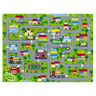 汽车轨道儿童卡通地毯柔软防滑垫