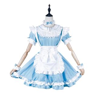 Miubby「少女爱丽丝」日系Lolita蓝色女仆Lolita洋装cos服连衣裙