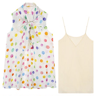 落落狷介 今年流行的漂亮裙子波点宽松无袖苎麻连衣裙2025年新款