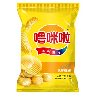 噜咪啦云贵特产薯片原切鲜切香脆马铃薯片 30g*1袋原味经典薯片