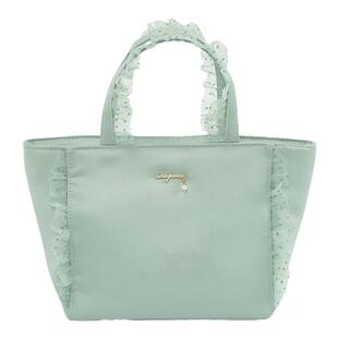 日本Raiponce 绿色波点 女士便当包 缎面保温午餐包女包礼物