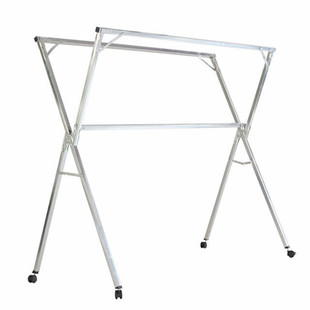 特粗加厚免安装X型落地折叠晾衣架卧室挂衣架阳台宿舍伸缩晾衣杆