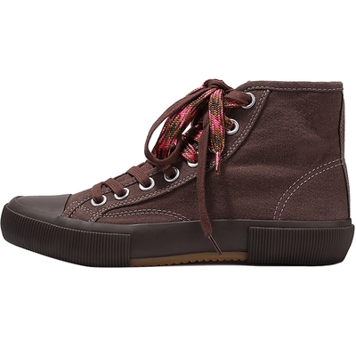 BellaLily2025秋季新款日系复古高帮鞋帆布鞋潮百搭中古硫化鞋女