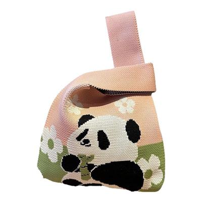 成都熊猫爷爷针织包编织手提袋