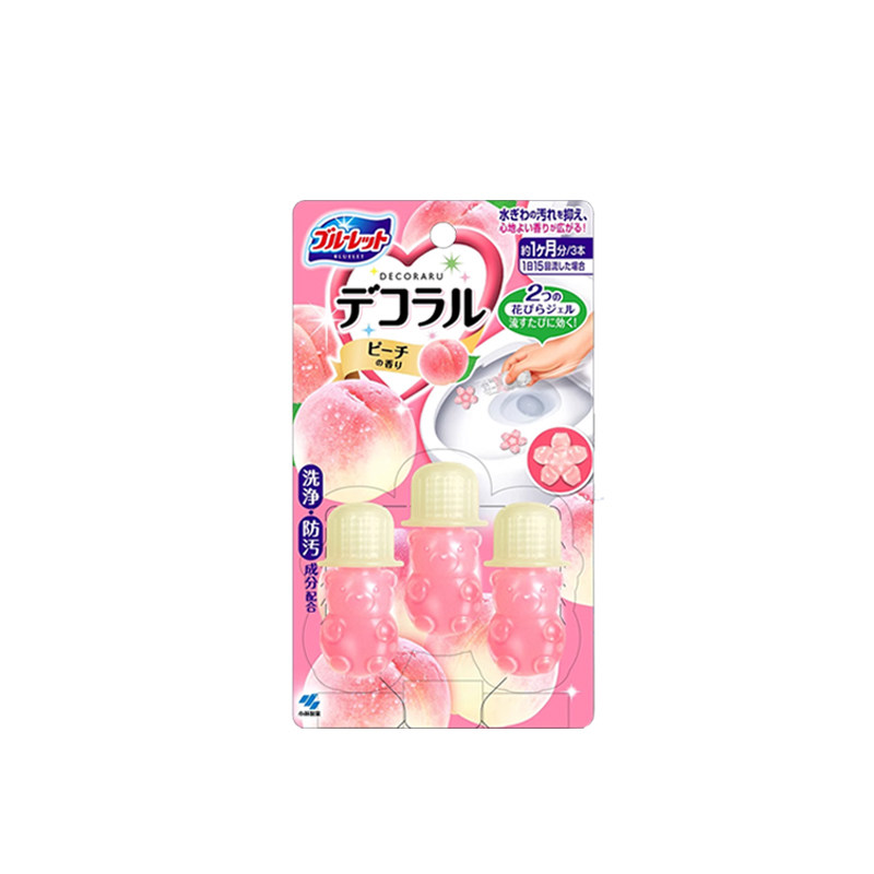 日本小林制药马桶开花凝胶卫生间小熊花瓣除臭剂厕所香薰洁厕小花