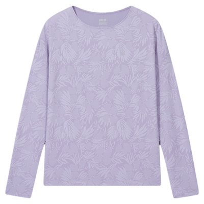 安娜苏运动提花落肩长袖T恤