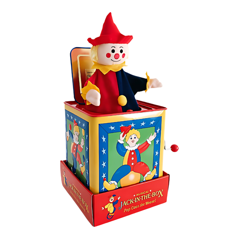 经典Jack in the Box手摇音乐盒 立体图案 设计精美 生日礼物