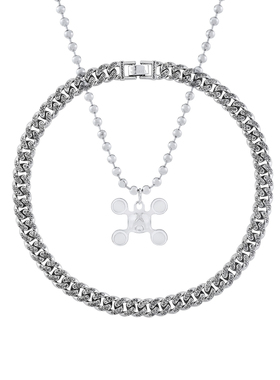 嘻哈街头穿搭古巴链男女叠戴项链