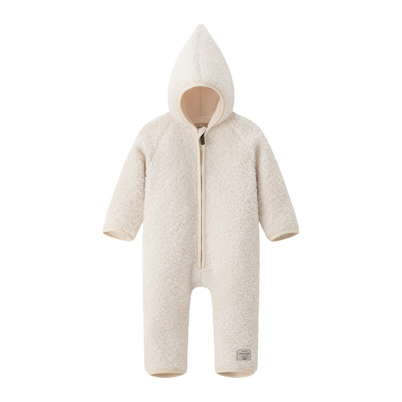 丹麦MINI A TURE童装秋冬婴幼儿摇粒绒连体服保暖抗静电爬爬服