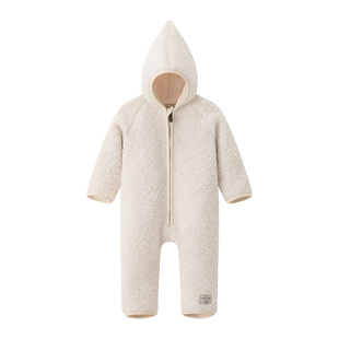 丹麦MINI A TURE童装25秋新婴幼儿摇粒绒连体服保暖抗静电爬爬服