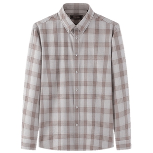 【牦牛绒】雅戈尔秋冬新品商务休闲保暖蓄热升温格子长袖衬衫男