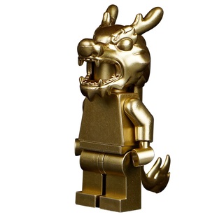 2025年新品舞龙舞狮中国风国潮积木人仔男孩拼装玩具摆件礼物公仔