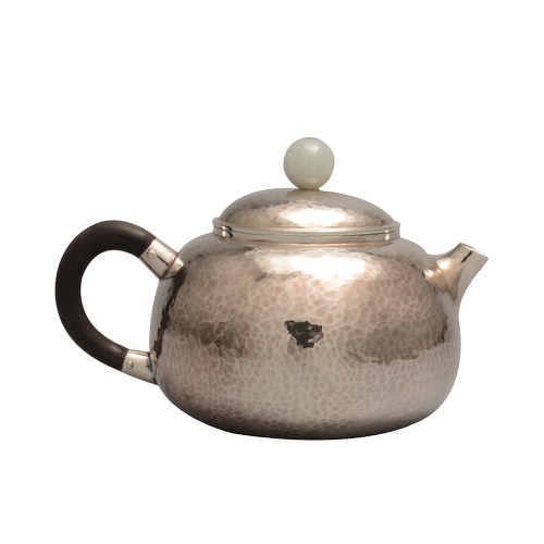 藏六造银壶 纯银999泡茶银壶纯手工一张打茶道家用小银壶银茶具