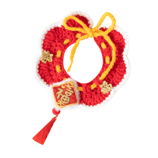 新年猫咪项圈猫围脖围巾过年装扮围兜小猫衣服宠物狗狗口水巾配饰