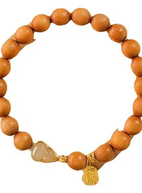 天然野生老桃木福禄手链本命年平安葫芦手串情侣  款转运珠护身礼