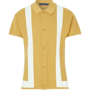 【折扣】Frescobol Carioca 男双色挑窿针织Polo衫