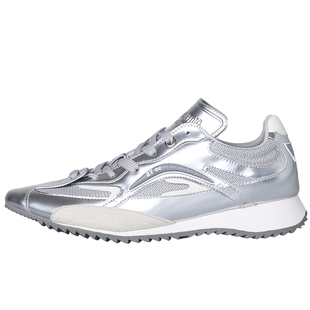 搏击天使小银鞋2025新款百搭尖头休闲运动鞋女内增高老爹鞋德训鞋