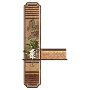 宋代美学中古风走廊过道壁画复古水培绿植客厅挂画入户玄关装饰画