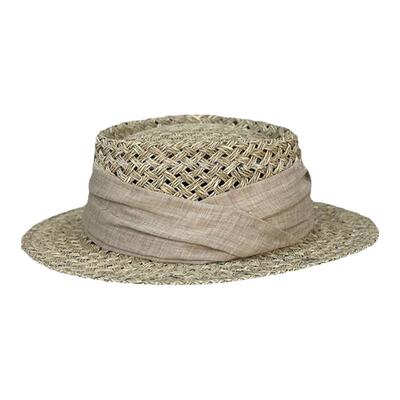 法式凹顶咸草礼帽复古防晒草帽夏