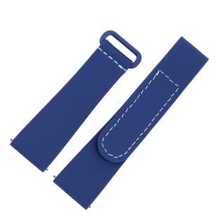 20MM蓝色运动魔术贴硅胶手表带 适配欧米茄联名斯沃琪行星手表腕带替换劳力士潜航水鬼表带配件