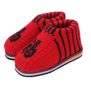 纯手工毛线编织棉鞋 男女成品秋冬室内鞋加厚防滑保暖老人居家鞋