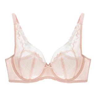 华歌尔Wacoal超薄蕾丝全罩杯大胸显小收副乳文胸罩WB84G4