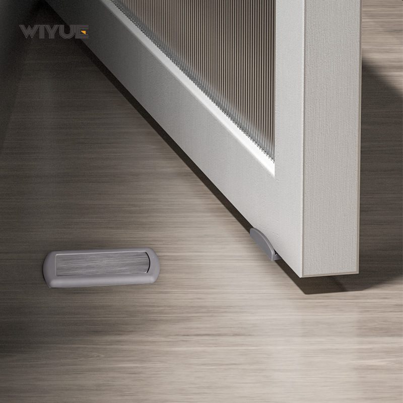 超薄隐形门地吸免打孔卫生间防撞极窄边框强磁铝框玻璃门加高门吸