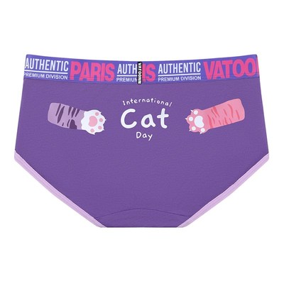 花佃品色女士卡通三角内裤