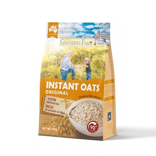 爷爷的农场纯燕麦片澳洲原装进口宝宝婴儿营养早餐即食冲饮全谷物