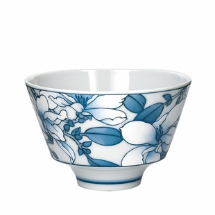 陶瓷釉下彩手绘品茗杯家用高端主人杯茶杯高足玉兰花仿古玉兰杯