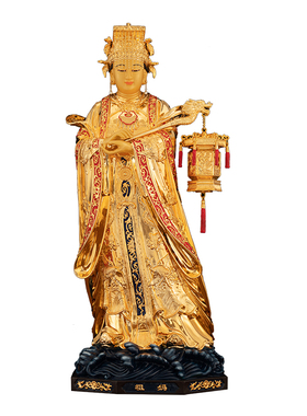 台湾鎏金天上母供奉妈祖神像