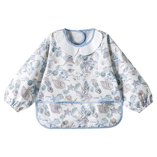 嫚熙儿童罩衣宝宝吃饭围兜秋冬防脏污反穿衣婴儿辅食饭兜四季通用